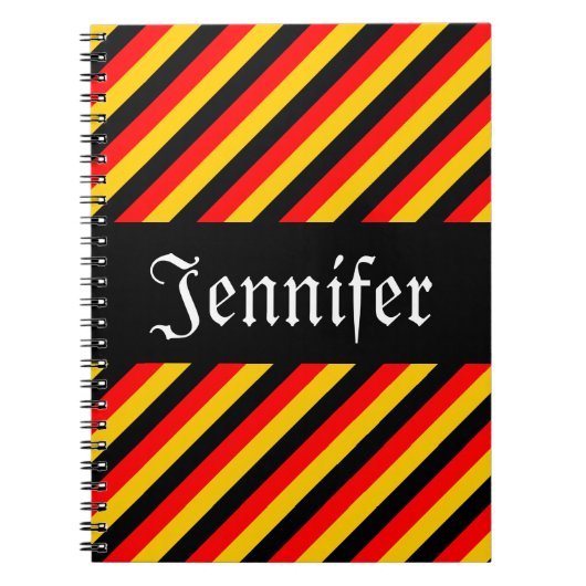 Deutsches Muster für Farbstreifen + Individuelle N Notizblock (Vorderseite)