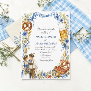 Deutsches Oktoberfest Alpen Bairische Hochzeit Einladung