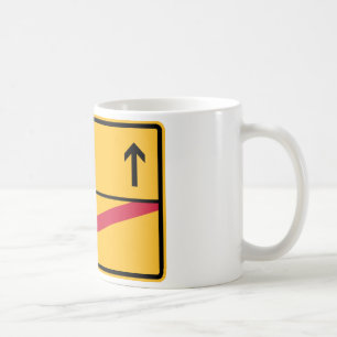 Deutsches Ortsschild, Ortsausfahrt Kaffeetasse
