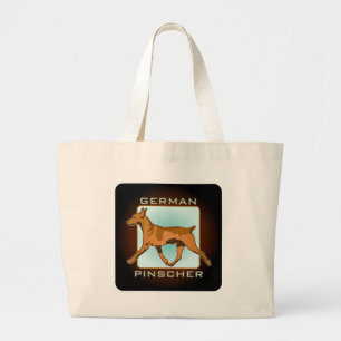 Deutsches Pinscher-Abzeichen, Quadrat Jumbo Stoffbeutel