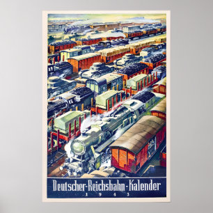 Deutsches Reichsbahn 1943 Kalenderposter Vintage Poster