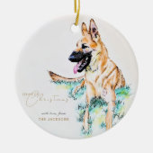 Deutsches Schäfer-Foto Malinois Keramik Ornament (Vorne)