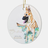 Deutsches Schäfer-Foto Malinois Keramik Ornament (Links)
