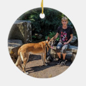 Deutsches Schäfer-Foto Malinois Keramik Ornament (Hinten)