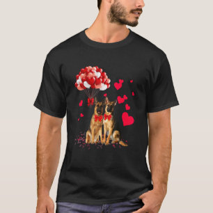 Deutsches Schäferhund-Paar Herzballons Glückliches T-Shirt