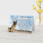 Deutsches Schäferhundgedicht Karte (Gelbe Blume)
