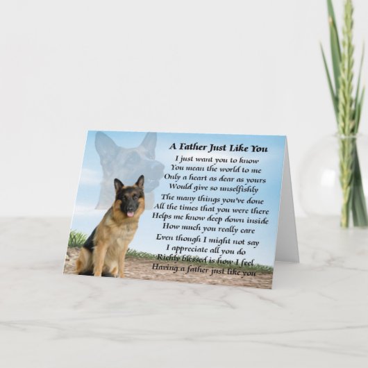 Deutsches Schäferhundgedicht Karte (Vorderseite)