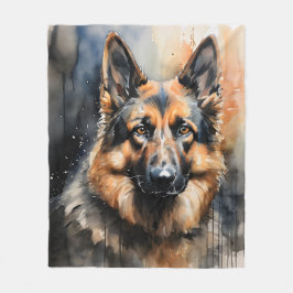 Deutsches Schäferink-Portrait Fleecedecke
