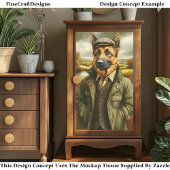 Deutsches Schäferportrait, Landschaft CG9 Decoupag Seidenpapier