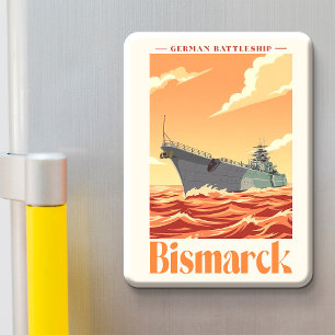 Deutsches Schlachtschiff Bismarck - Vintage Marine Magnet