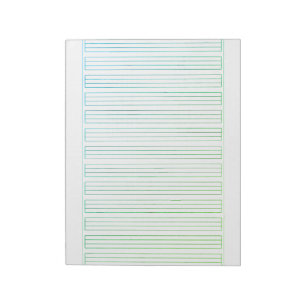 Deutsches Schreibpapier – 3 Linien mit Rand Notizblock