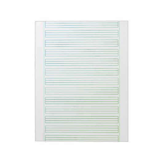 Deutsches Schreibpapier – 3 Linien mit Rand Notizblock (Rotiert)