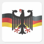 Deutsches Symbol Quadratischer Aufkleber (Vorderseite)
