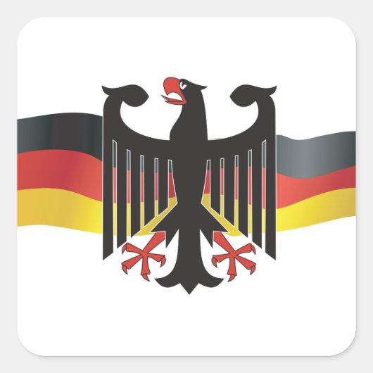 Deutsches Symbol Quadratischer Aufkleber (Vorderseite)
