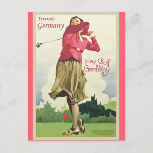 Deutsches Vintage-Golf-Reiseposter Postkarte