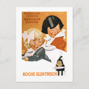 Deutsches Vintage-Plakat restauriert Postkarte