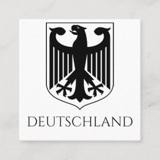 Deutsches Wappen Deutschland Schwarz und Weiß Quadratische Visitenkarte
