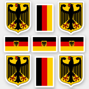 Deutsches Wappen und Flaggenaufkleber Aufkleber