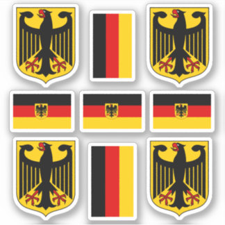 Deutsches Wappen und Flaggenaufkleber Aufkleber