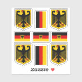 Deutsches Wappen und Flaggenaufkleber Aufkleber (Blatt)