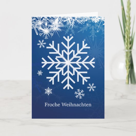 Deutsches Weihnachten - weiße Schneeflocken auf (Vorderseite)