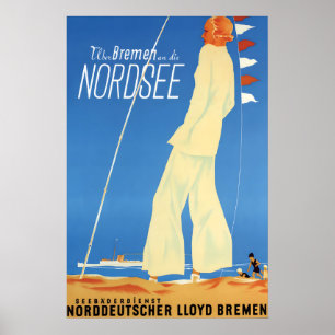 Deutsches Werbeplakat Via Bremen nach dem Poster