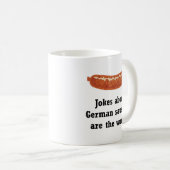 Deutsches Wurst-Wortspiel Kaffeetasse (VorderseiteRechts)