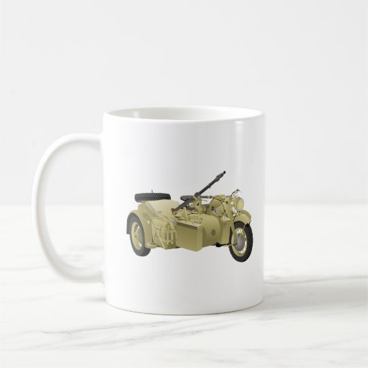 Deutsches WW2 Motorrad mit Sidecar Kaffeetasse (Links)