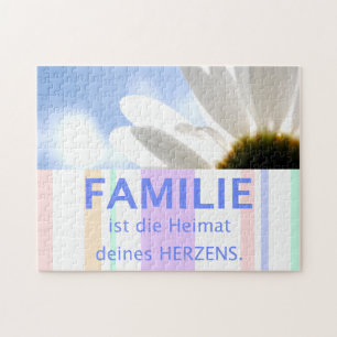 Deutsches Zitat über die Blume des Familienwahres Puzzle