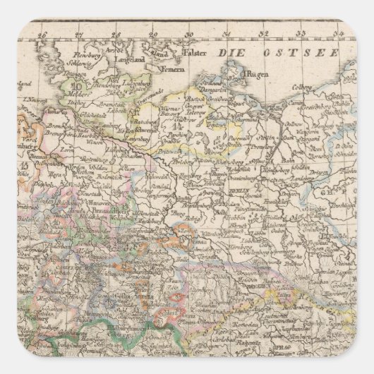 Deutschland 14 quadratischer aufkleber (Vorderseite)
