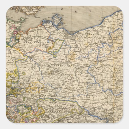 Deutschland 15 quadratischer aufkleber (Vorderseite)
