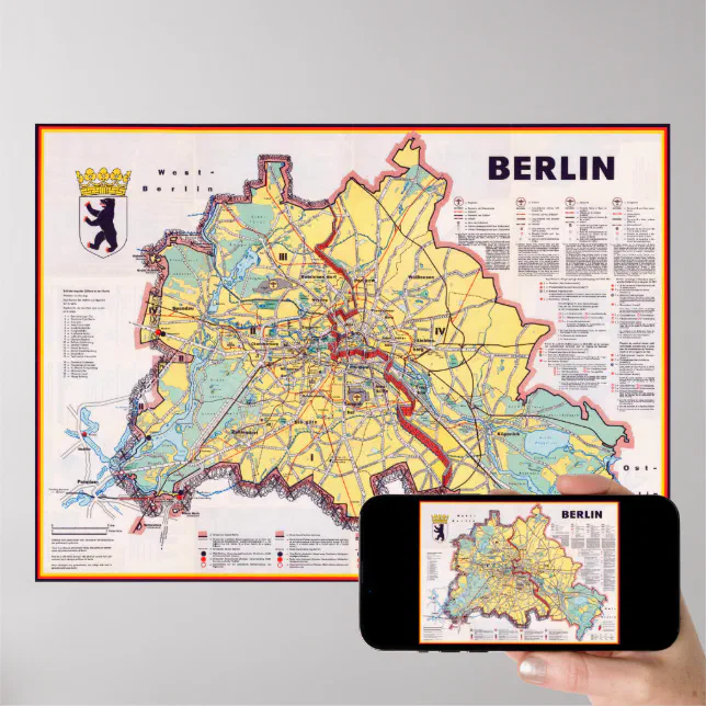 " Deutschland: 1962 Berlin WALL Karte ... Poster | Zazzle.de