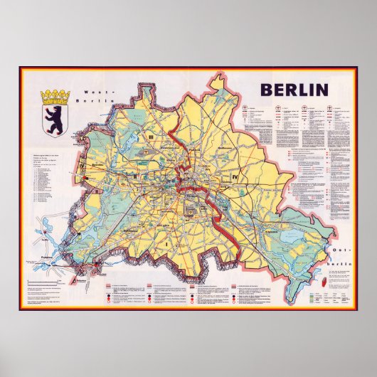 " Deutschland: 1962 Berlin WALL Karte ... Poster (Vorne)