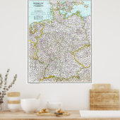 " Deutschland: 1991/heute - Detaillierte Landkarte Poster (Küche)