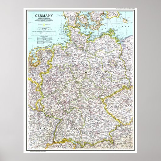 " Deutschland: 1991/heute - Detaillierte Landkarte Poster (Vorne)