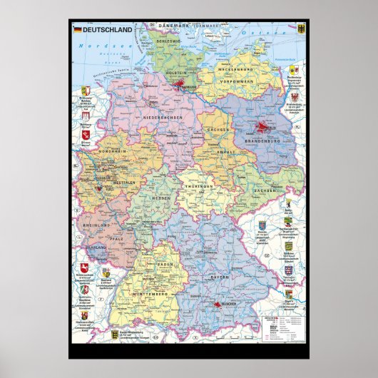 " Deutschland: 2021/heute - Politische Karte Poster (Vorne)