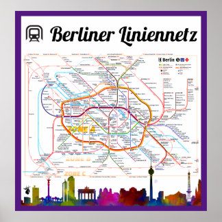 " Deutschland: 2021- Liniennetz Berlin (U/S/TRAM) Poster