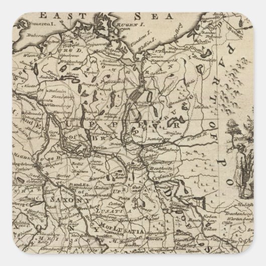 Deutschland 25 quadratischer aufkleber (Vorderseite)