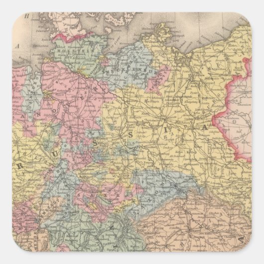 Deutschland 28 quadratischer aufkleber (Vorderseite)