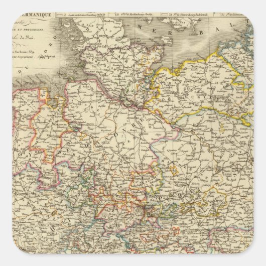 Deutschland 2 quadratischer aufkleber (Vorderseite)