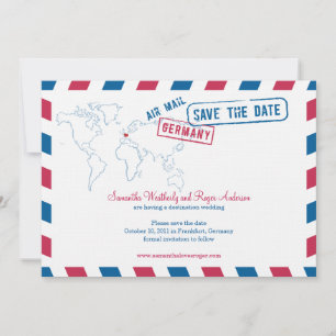 Deutschland Air Mail Wedding Save the Date