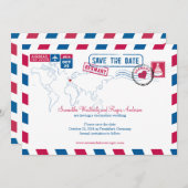 Deutschland Air Mail Wedding Save the Date (Vorne/Hinten)