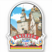 Deutschland Ansbach Vintage souvenir Aufkleber (Vorderseite)