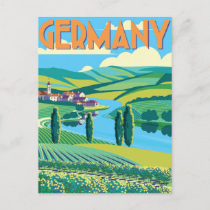 Deutschland Antike Deutsche Stadt Bayern Reise Postkarte