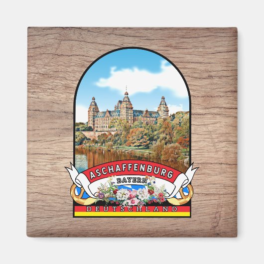 Deutschland Aschaffenburg Vintages Souvenir Magnet (Vorne)