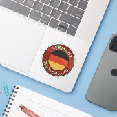 Deutschland Aufkleber (Laptop mit iPhone)