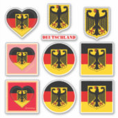 Deutschland Aufkleber und deutsche Flagge, Herz/Sp (Vorderseite)