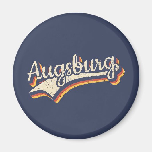 Deutschland Augsburg Vintag Retro Typografie Magnet (Vorne)