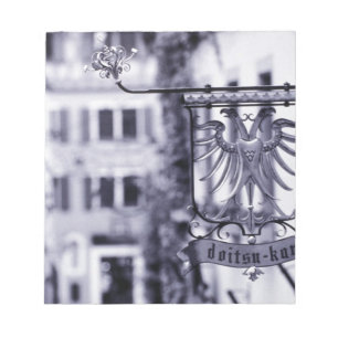Deutschland, Bayern, Rottenburg. Hotelschild Notizblock