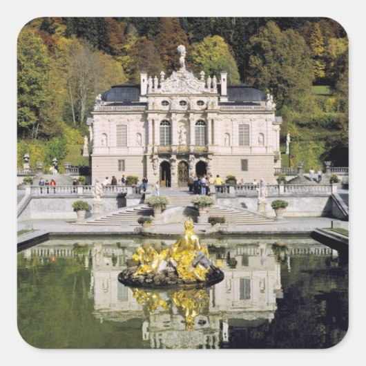 Deutschland, Bayern, Schloss Linderhof. Linderhof Quadratischer Aufkleber (Vorderseite)